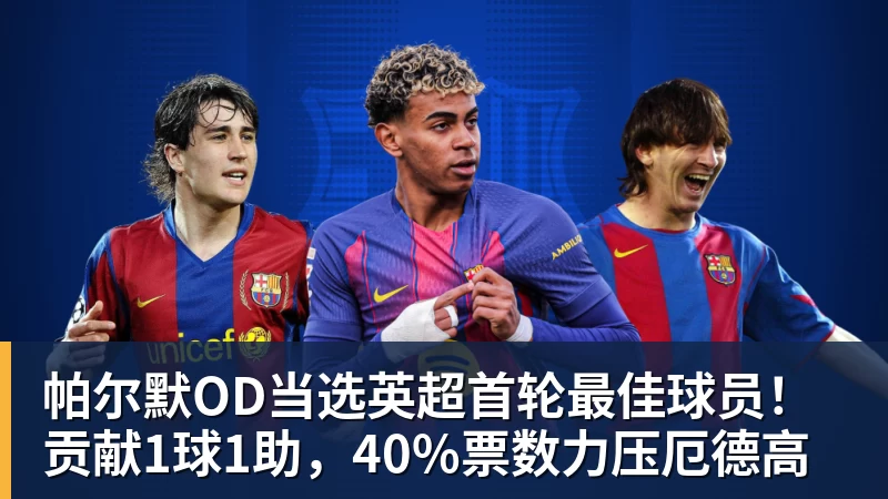 华体会体育帕尔默OD当选英超首轮最佳球员！贡献1球1助，40%票数力压厄德高