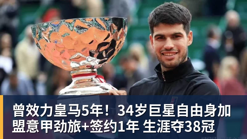 曾效力皇马5年！34岁巨星自由身加盟意甲劲旅+签约1年 生涯夺38冠